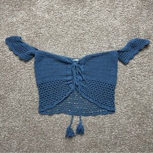 Charlotte Russe crochet off shoulder crop top size M